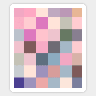 Patchwork, Pastel, Multi Colour Sticker